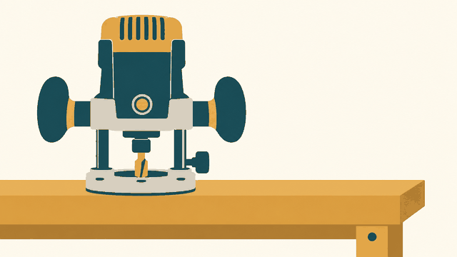 Editorial illustration of wood router