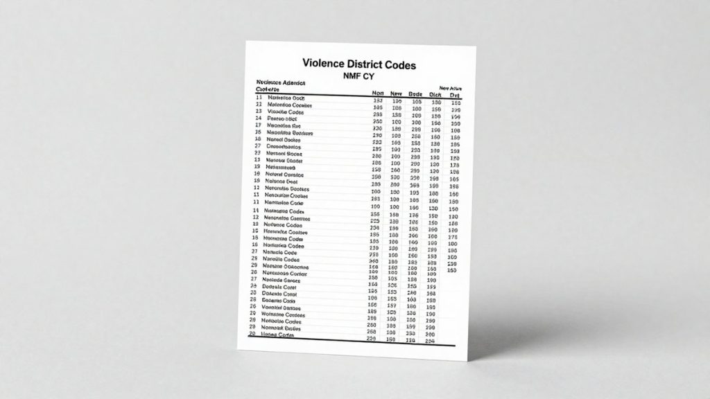 Violence District Codes NMF CY 10 New Active Codes